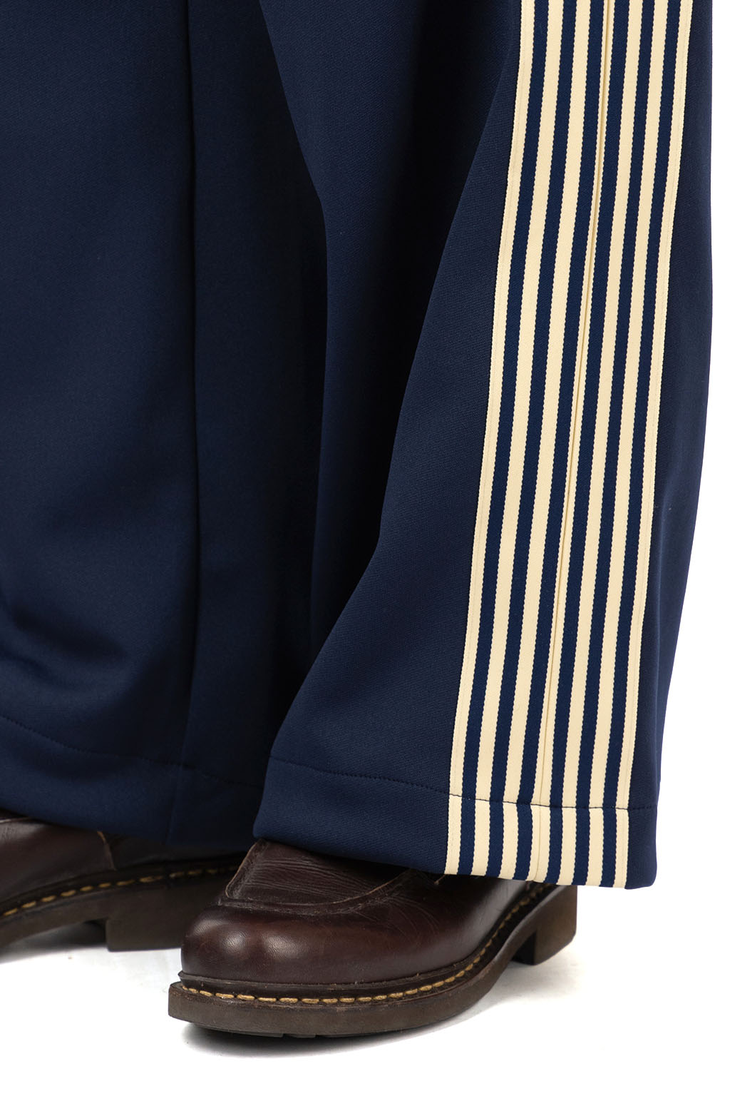 Kapital - Smooth Jersey Baggy Track Pants (Banner Stripe) - Navy