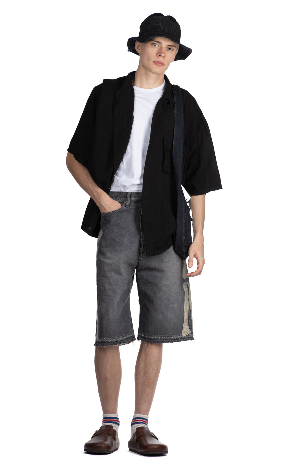 Kapital - Soft Linen HUNTING NAM Aloha Shirt - Black