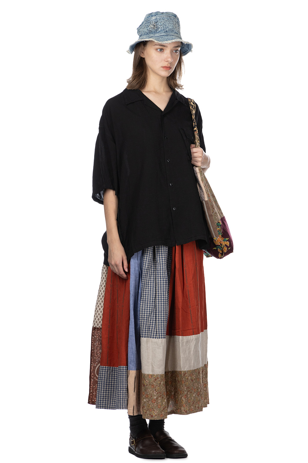 Kapital | Soft Linen HUNTING NAM Aloha Shirt - Black | Women 
