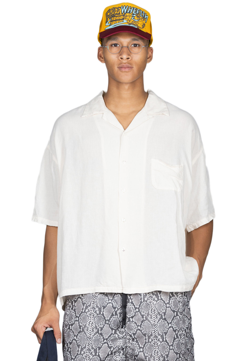 Kapital Soft Linen Open Collar BIG Shirt - Natural