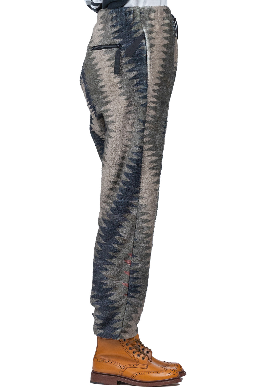 Kapital THUNDER MOTHER Fleece EASY Pants - Grey x Beige