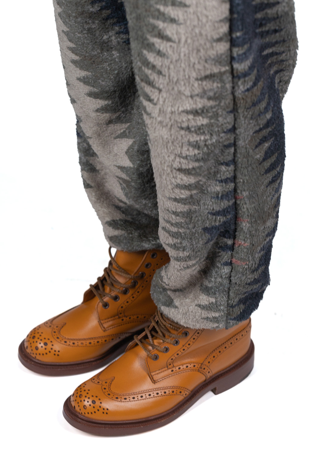 Kapital THUNDER MOTHER Fleece EASY Pants - Grey x Beige