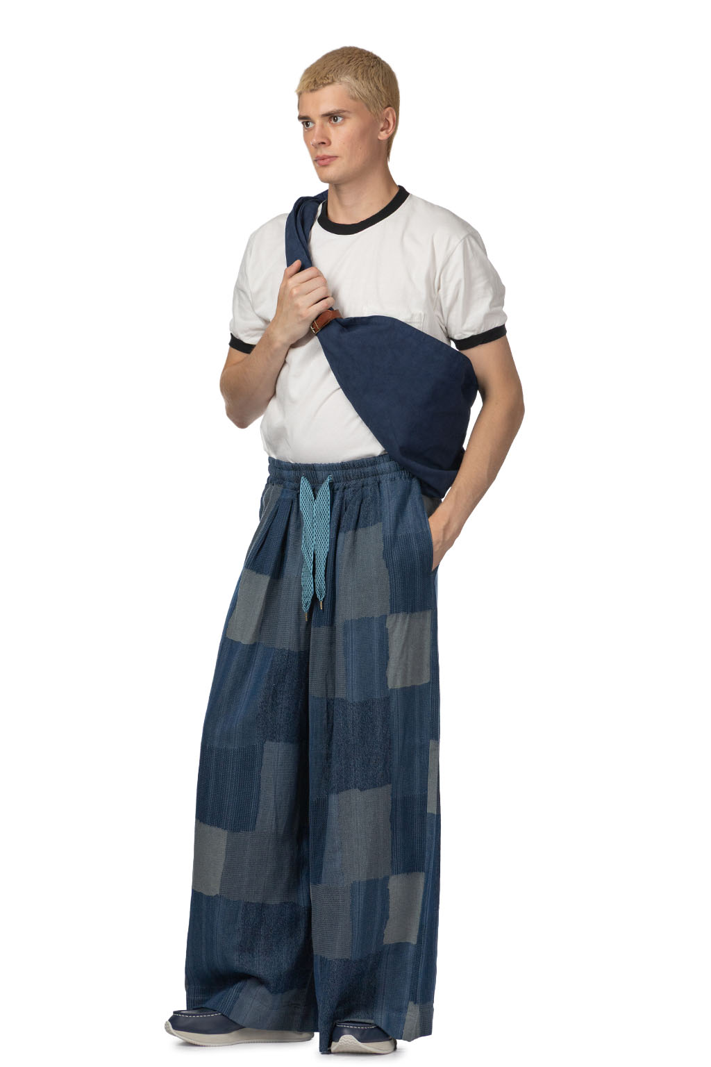 Kapital - Cotton Linen TUGIHAGI RUDE Baggy Pants - Navy
