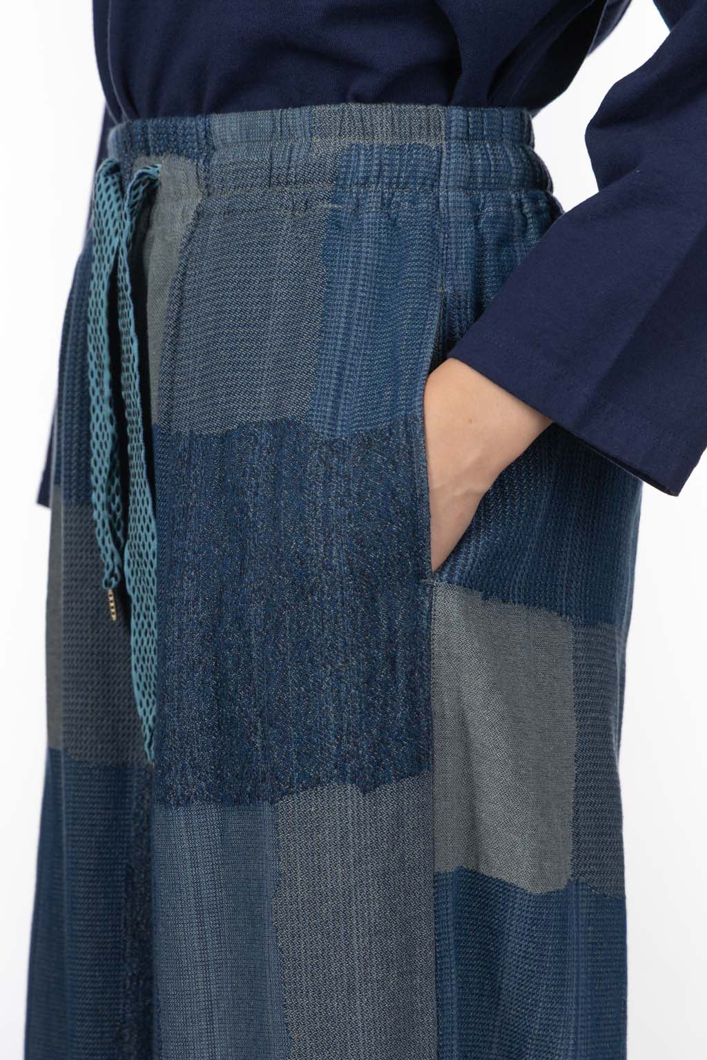 Kapital - Cotton Linen TUGIHAGI RUDE Baggy Pants - Navy