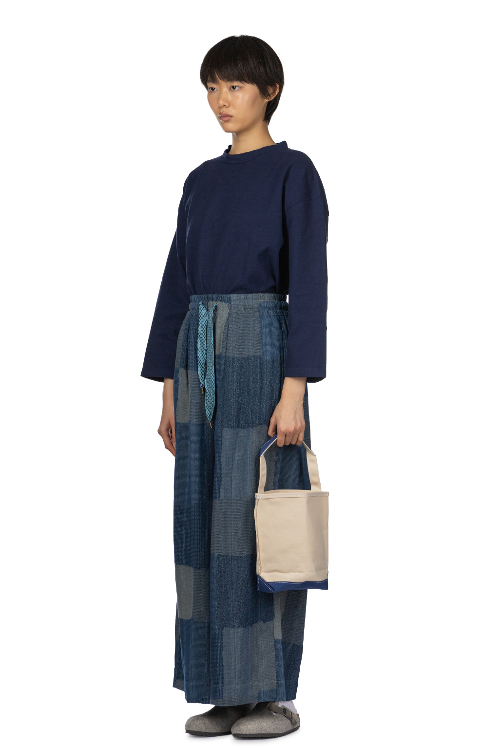 Kapital - Cotton Linen TUGIHAGI RUDE Baggy Pants - Navy