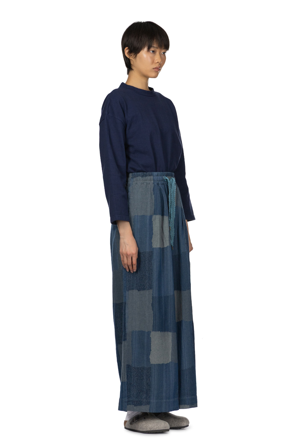 Kapital - Cotton Linen TUGIHAGI RUDE Baggy Pants - Navy