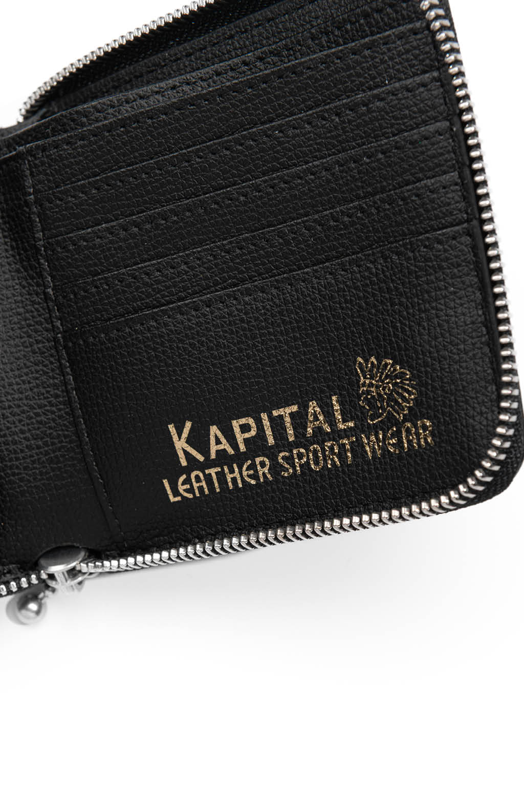 Kapital - Thumb-Up Bone Band Zip Wallet - Black