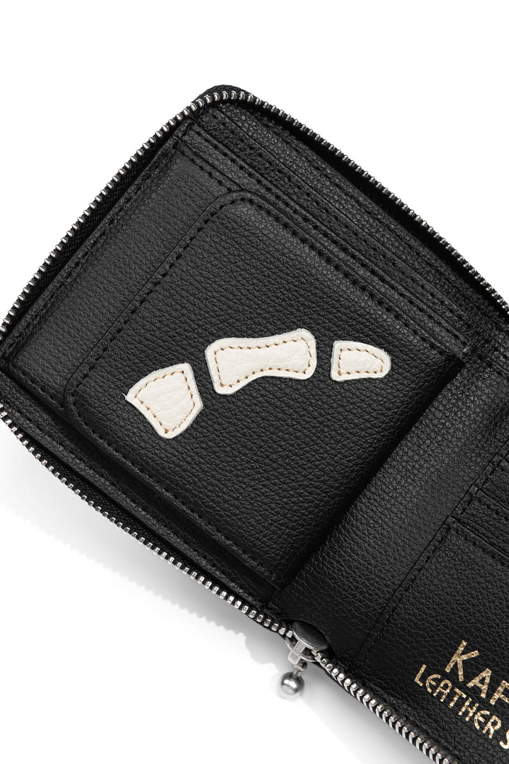 Kapital - Thumb-Up Bone Band Zip Wallet - Black