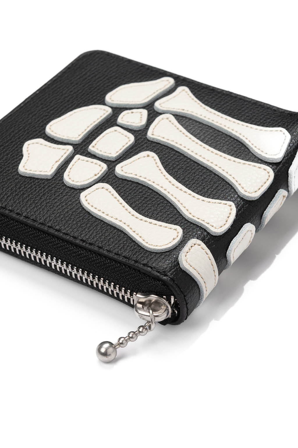 Kapital - Thumb-Up Bone Band Zip Wallet - Black