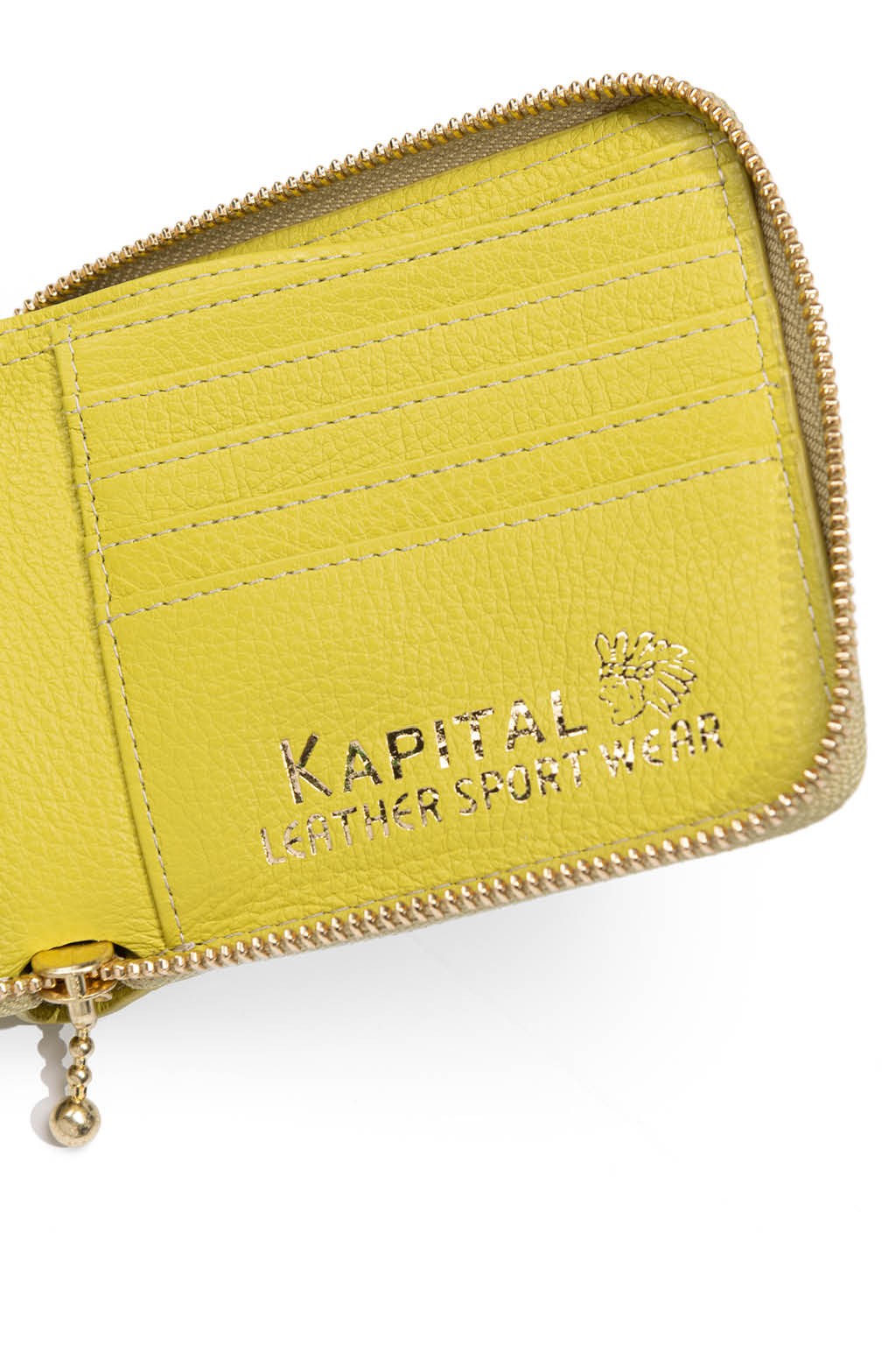 Kapital - Thumb-Up Bone Band Zip Wallet - Lime