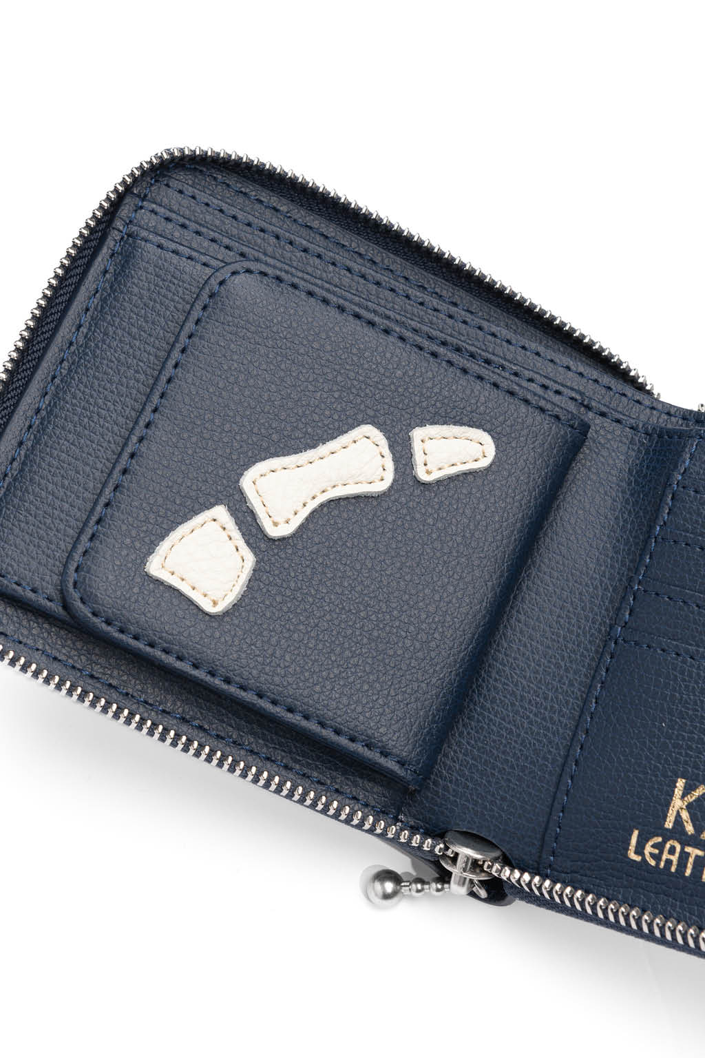 Kapital - Thumb-Up Bone Band Zip Wallet - Navy