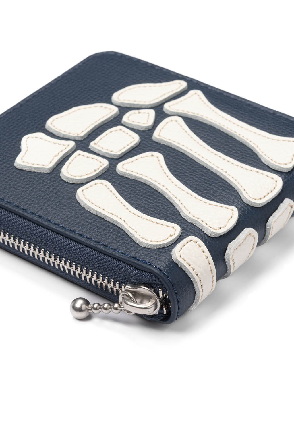 Kapital - Thumb-Up Bone Band Zip Wallet - Navy