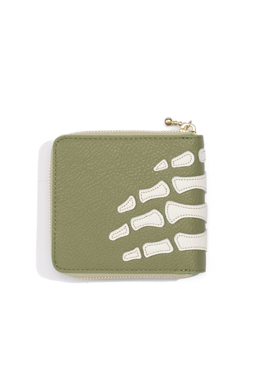 Kapital - Thumb-Up Bone Band Zip Wallet - Olive
