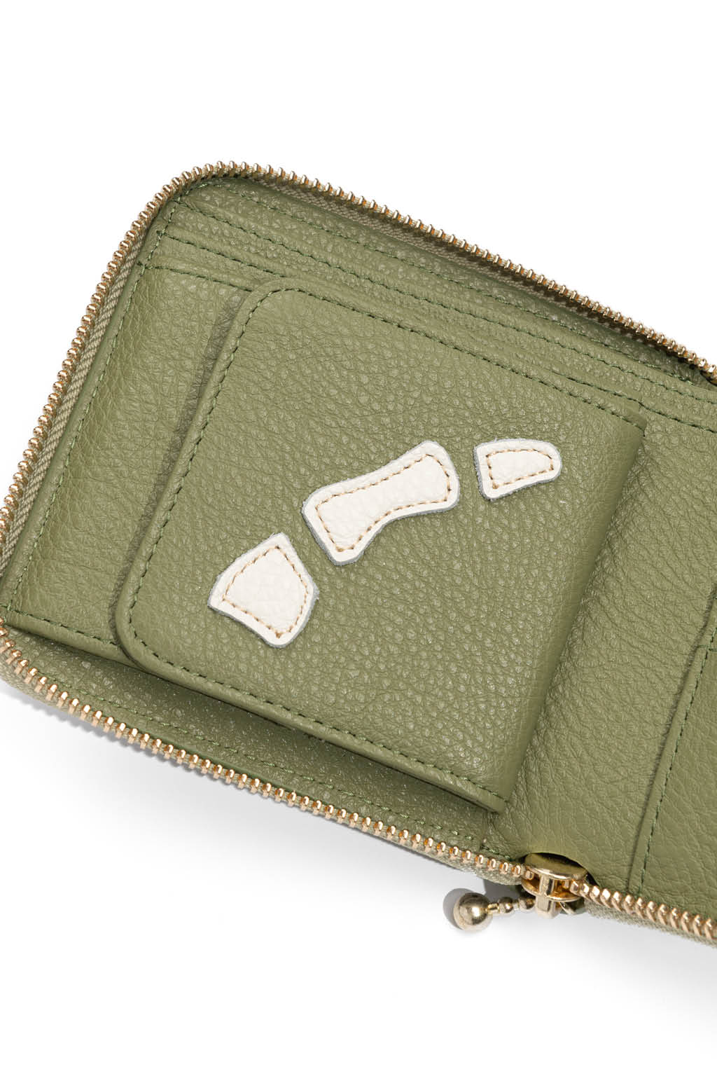 Kapital - Thumb-Up Bone Band Zip Wallet - Olive