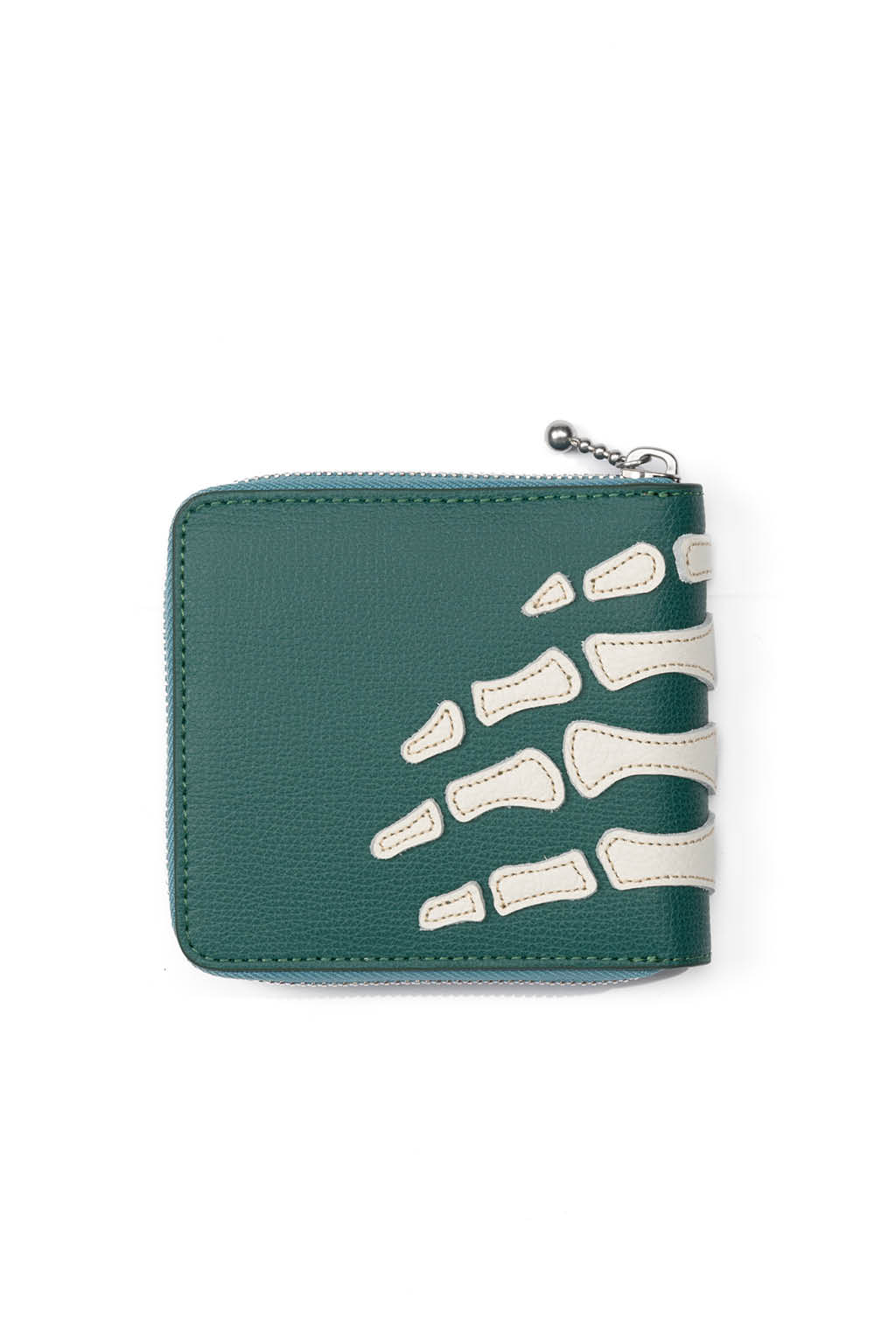 Kapital - Thumb-Up Bone Band Zip Wallet - Peacock Green