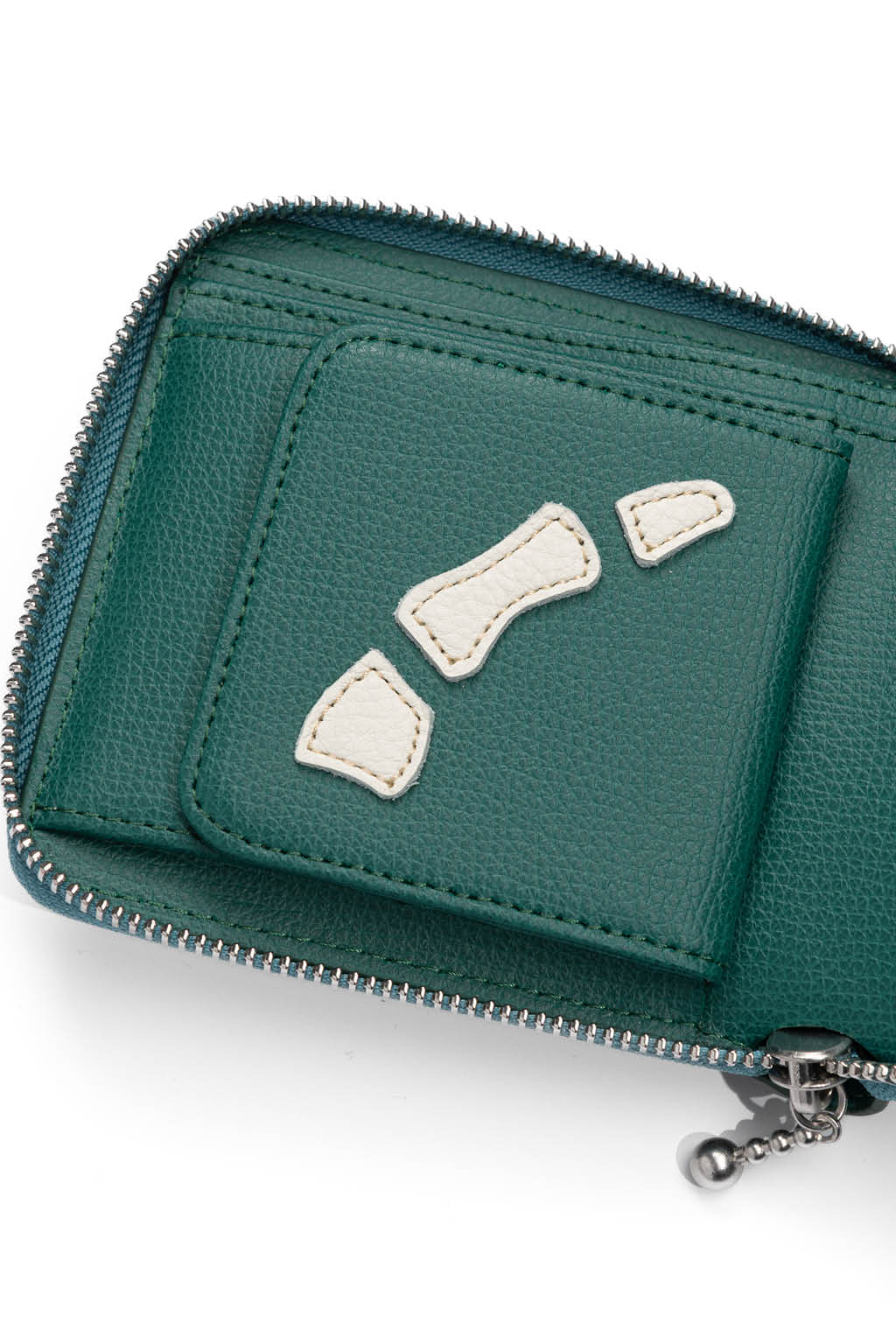 Kapital - Thumb-Up Bone Band Zip Wallet - Peacock Green