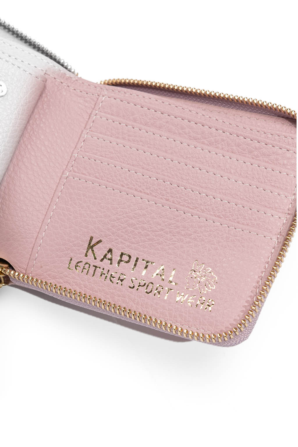 Kapital - Thumb-Up Bone Band Zip Wallet - Pink