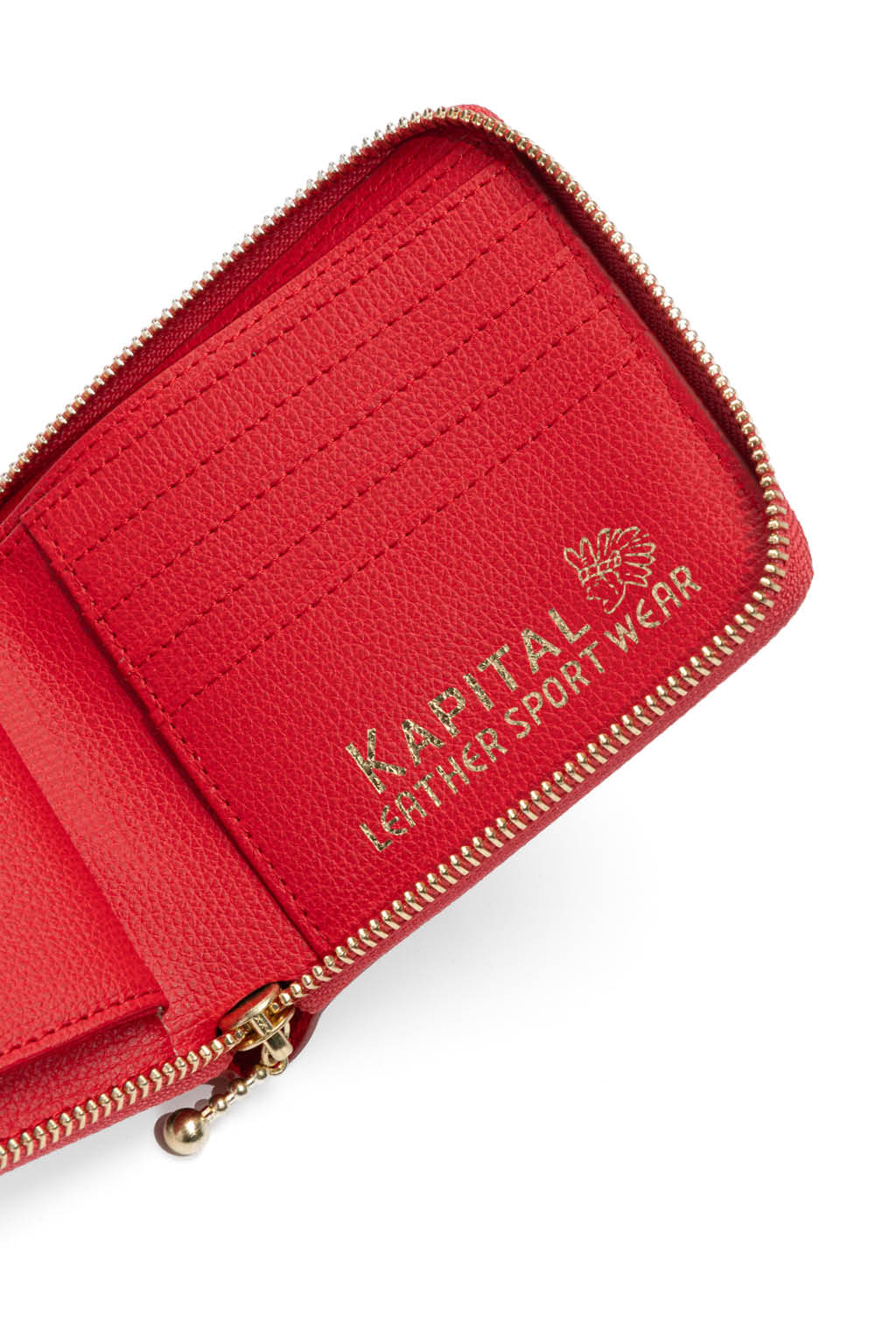 Kapital - Thumb-Up Bone Band Zip Wallet - Red