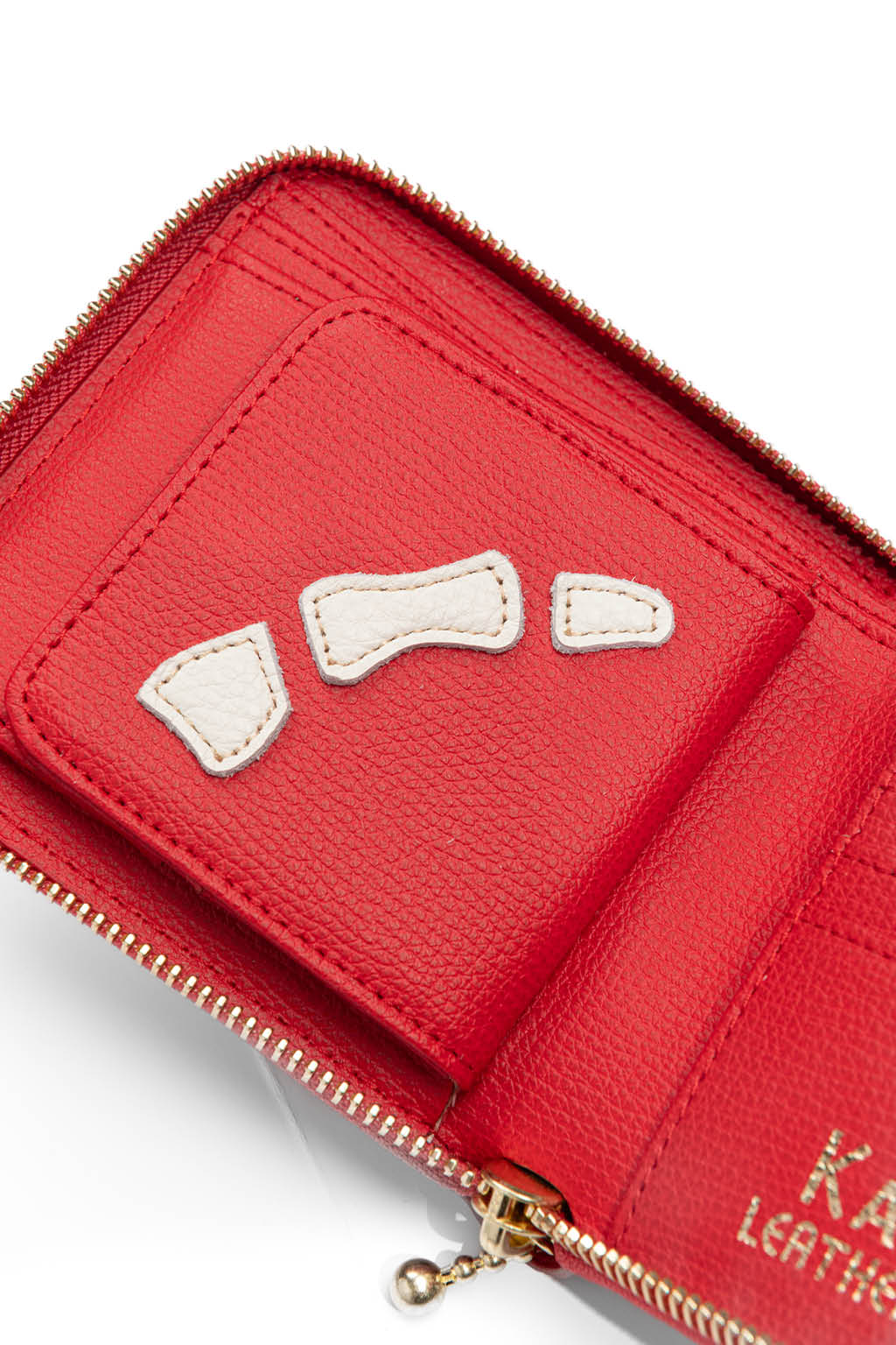 Kapital - Thumb-Up Bone Band Zip Wallet - Red