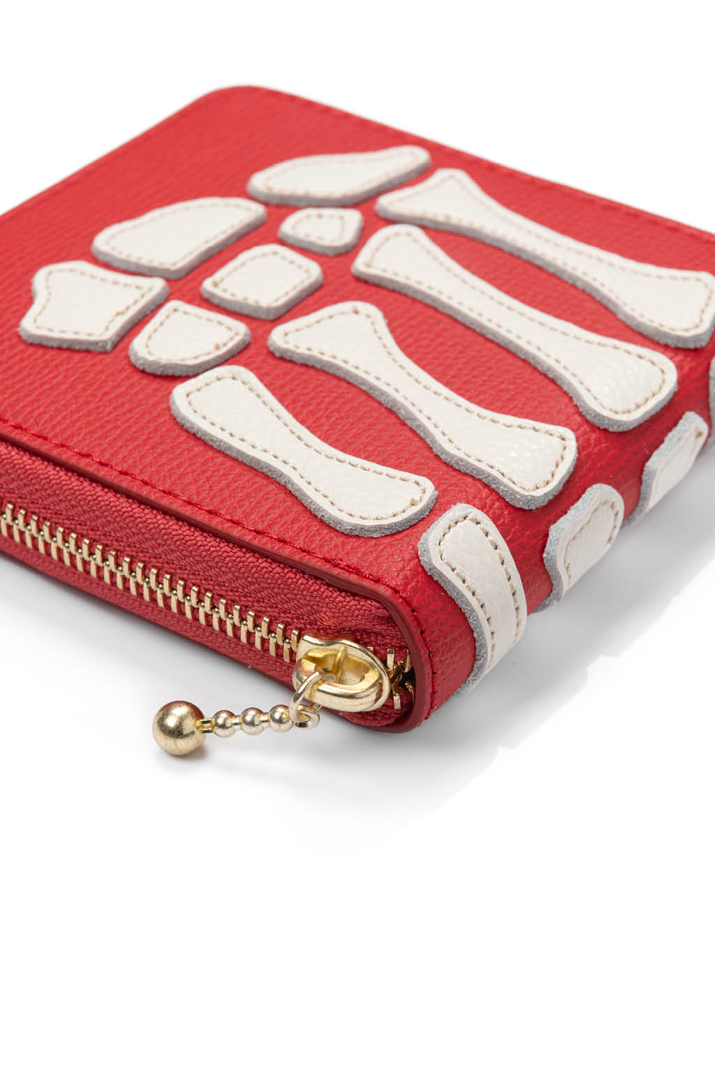 Kapital - Thumb-Up Bone Band Zip Wallet - Red
