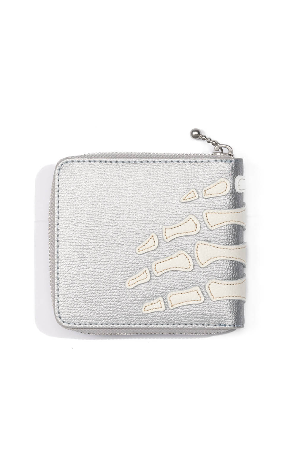 Kapital - Thumb-Up Bone Band Zip Wallet - Silver