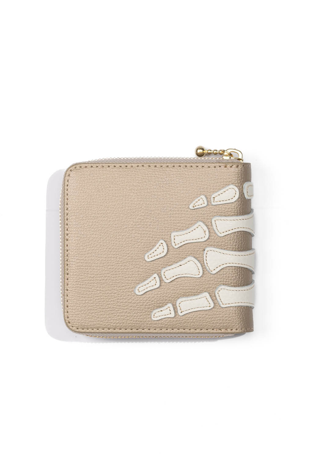 Kapital - Thumb-Up Bone Band Zip Wallet - Taup Gold