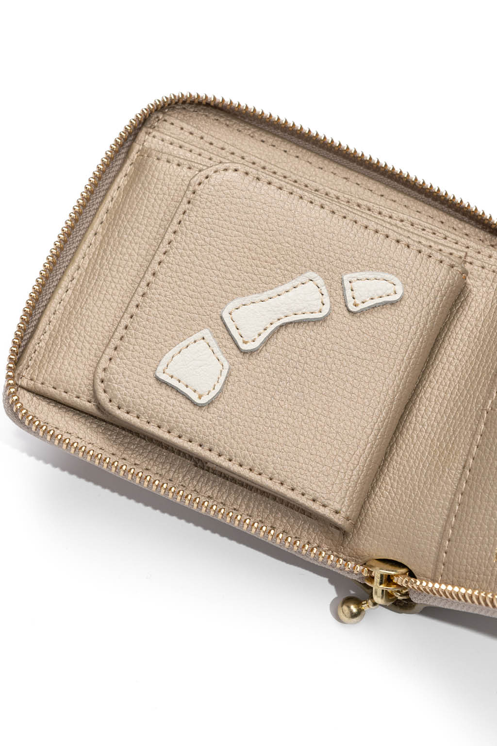 Kapital - Thumb-Up Bone Band Zip Wallet - Taup Gold