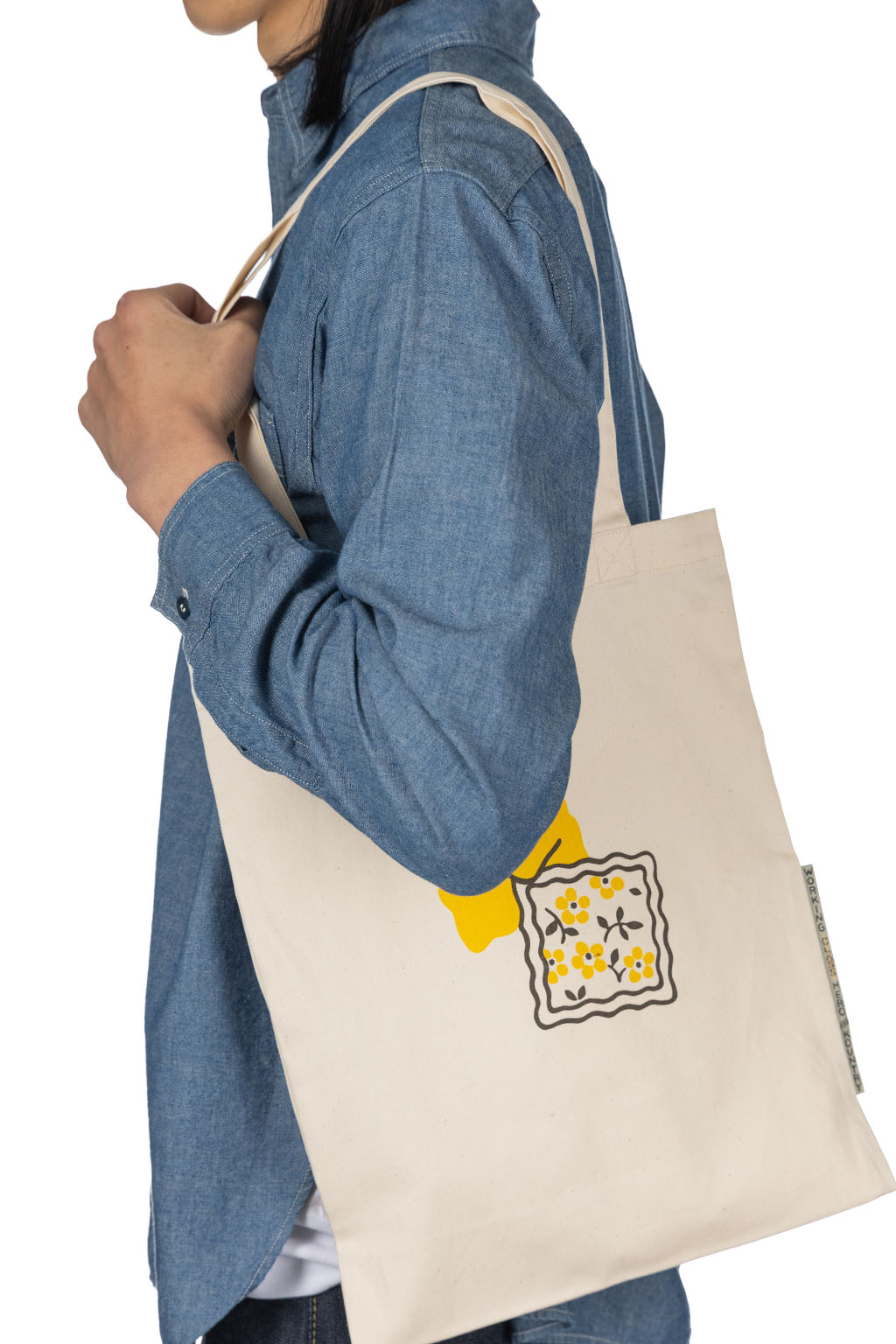 Kapital - Twill Novel Tote Bag - Pechish Rainbow - Ecru