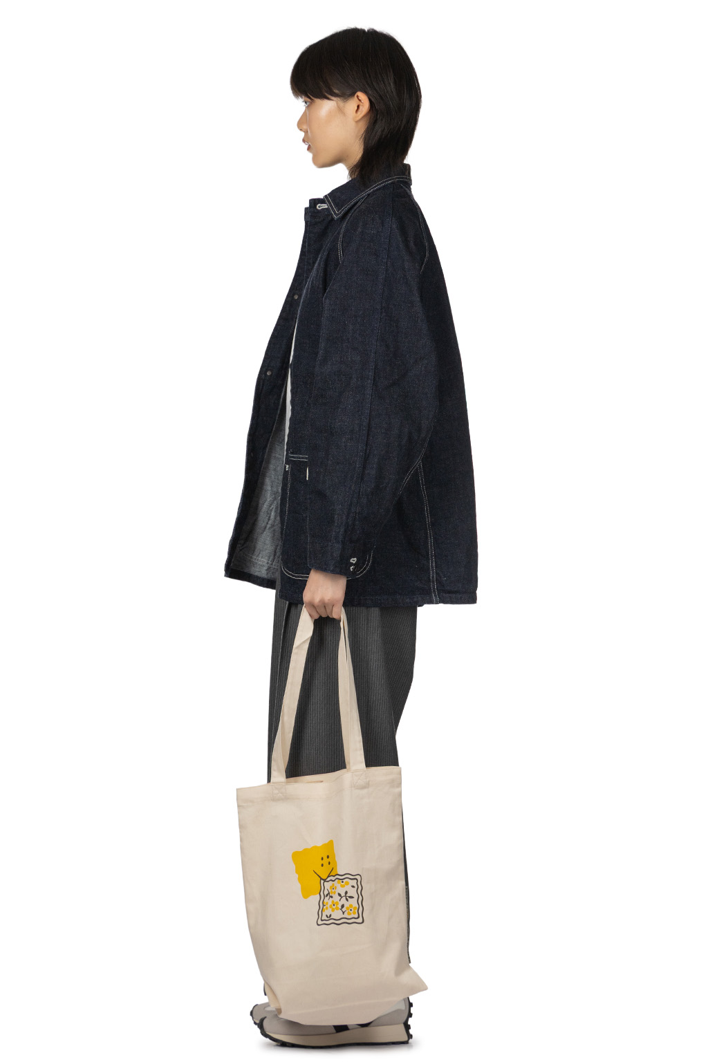 Kapital - Twill Novel Tote Bag - Pechish Rainbow - Ecru