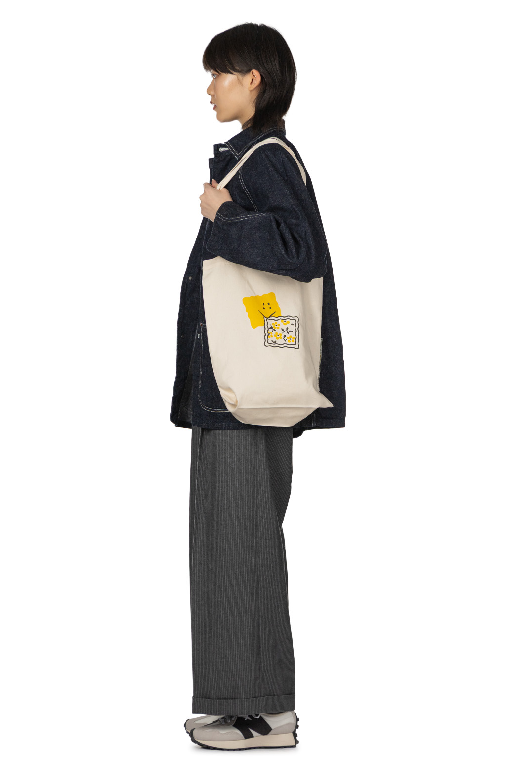 Kapital - Twill Novel Tote Bag - Pechish Rainbow - Ecru