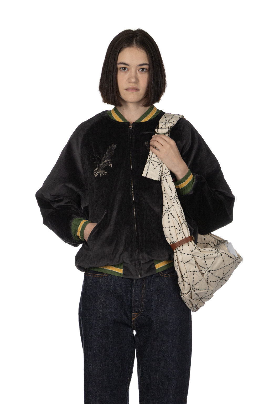 Kapital - Velveteen Souvenir JKT - Raven and Skull - Black