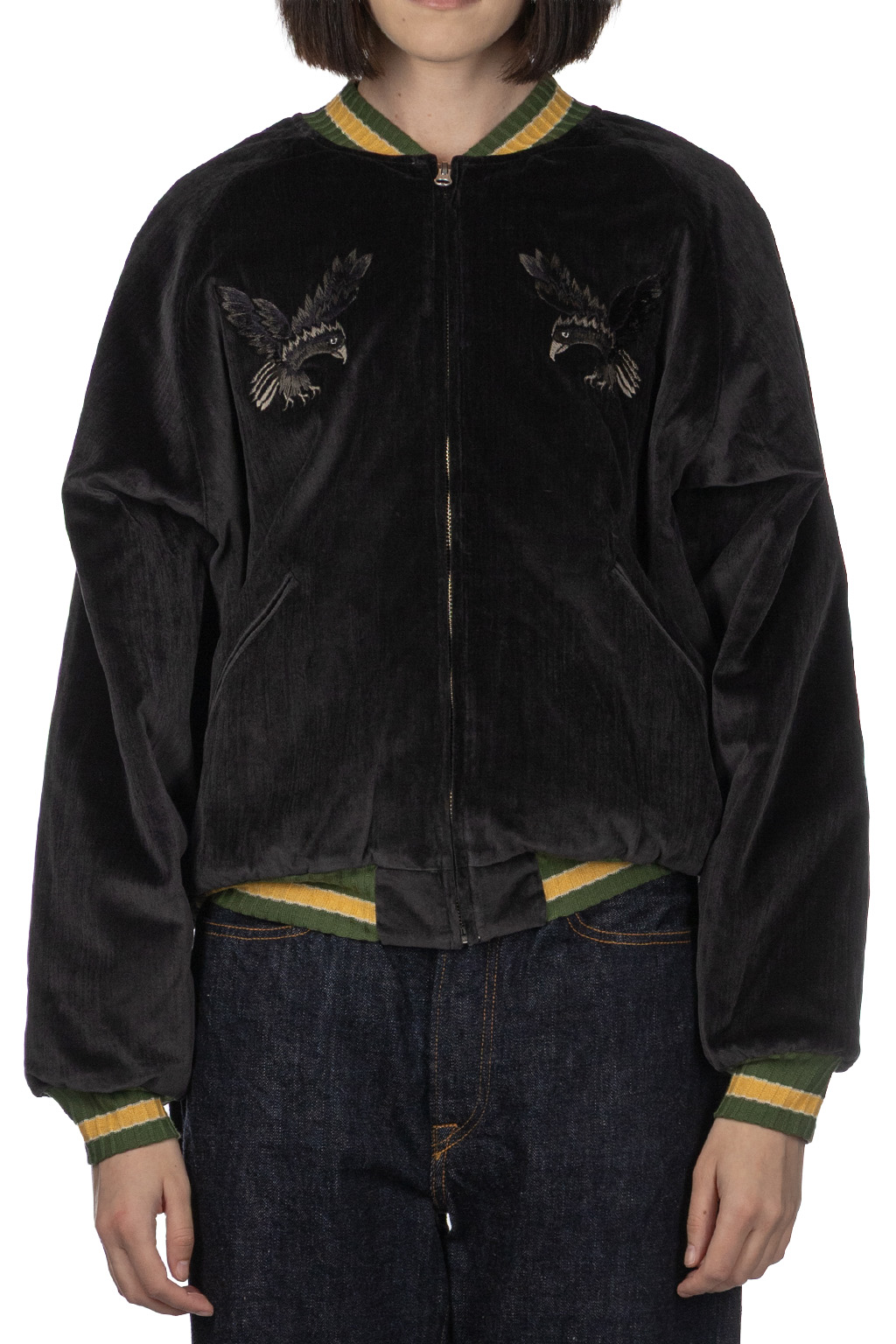Kapital - Velveteen Souvenir JKT - Raven and Skull - Black