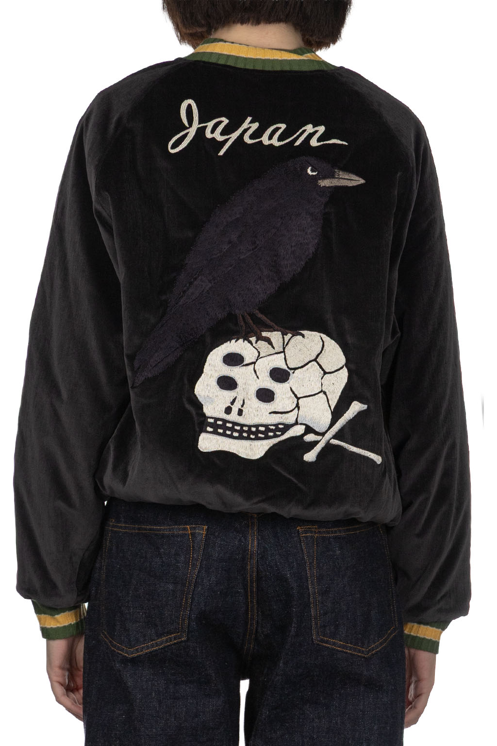 Kapital - Velveteen Souvenir JKT - Raven and Skull - Black