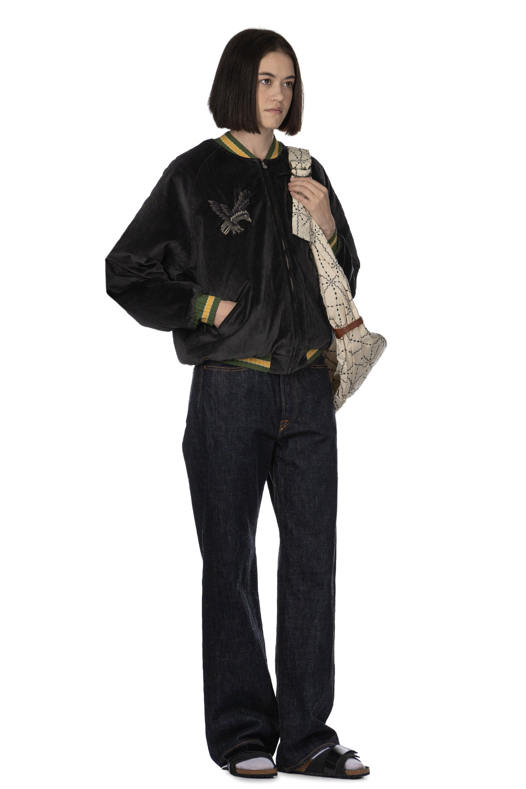 Kapital - Velveteen Souvenir JKT - Raven and Skull - Black