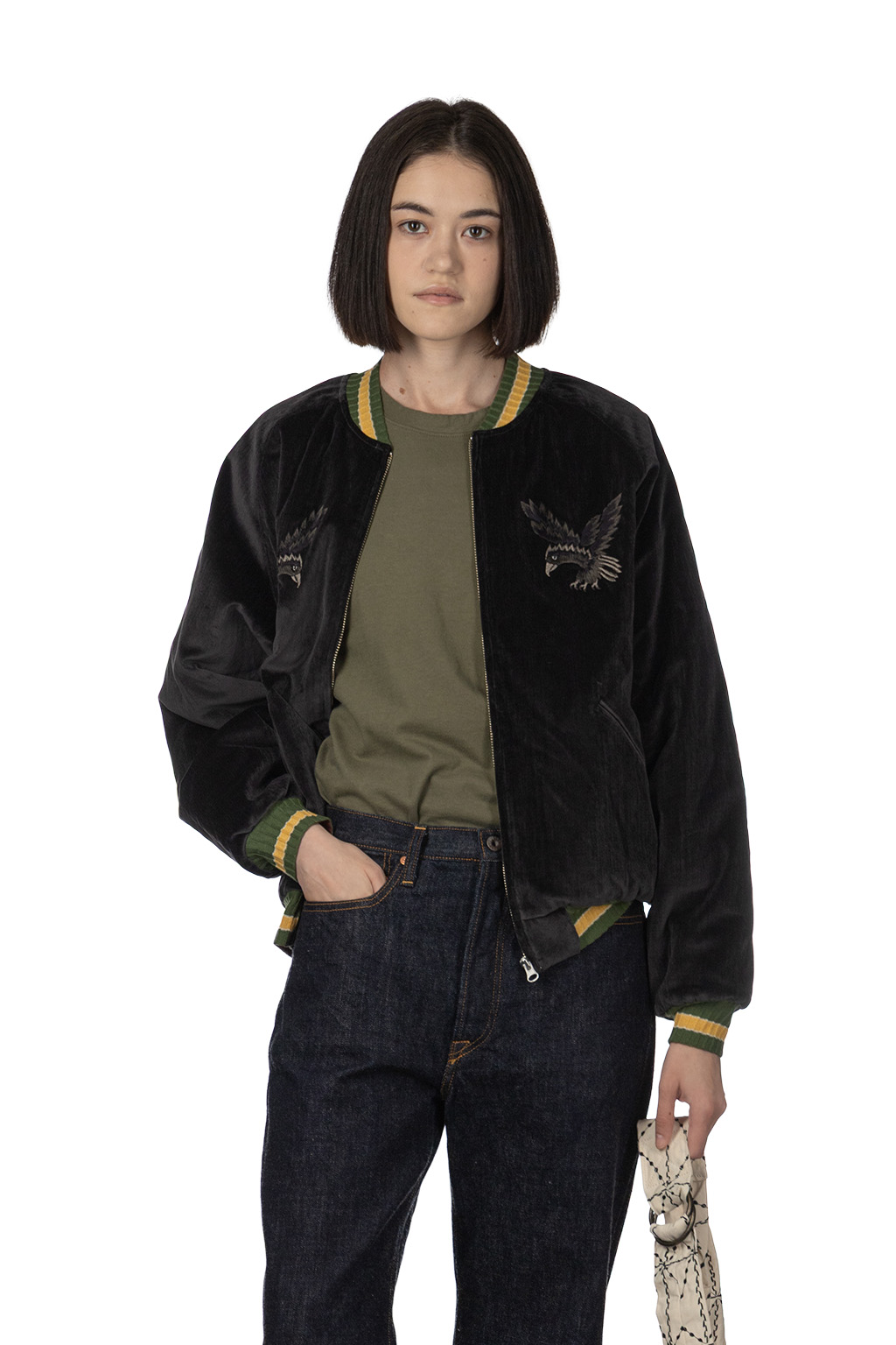 Kapital - Velveteen Souvenir JKT - Raven and Skull - Black