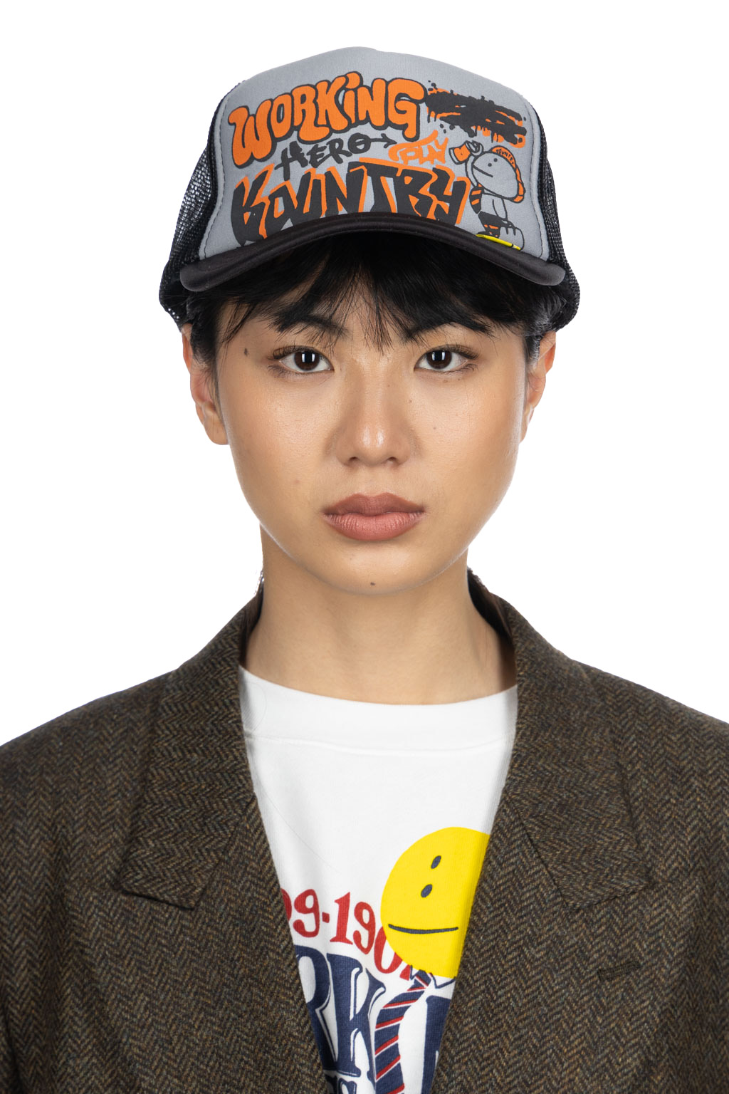 Kapital - WORKING HERO Trucker Cap - Natural x Purple