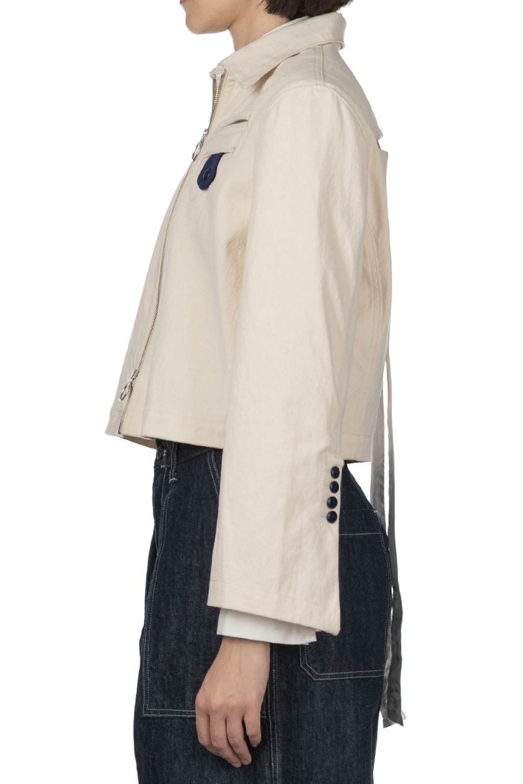 Kapital - Water-Repellent Canvas CUT-OUT BATEAU Blouson - Ecru