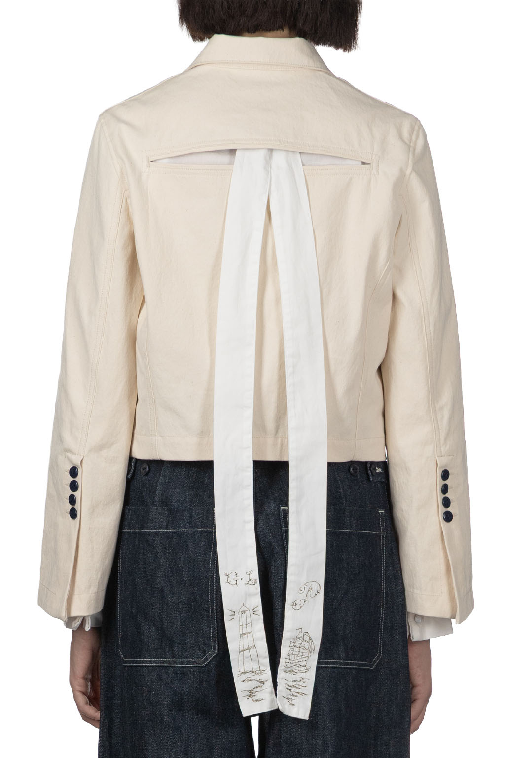 Kapital - Water-Repellent Canvas CUT-OUT BATEAU Blouson - Ecru