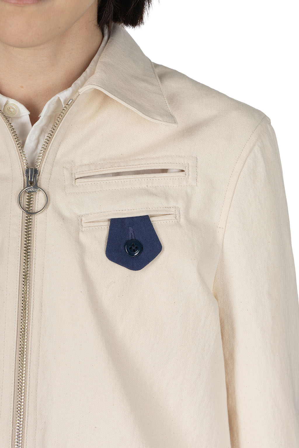 Kapital - Water-Repellent Canvas CUT-OUT BATEAU Blouson - Ecru