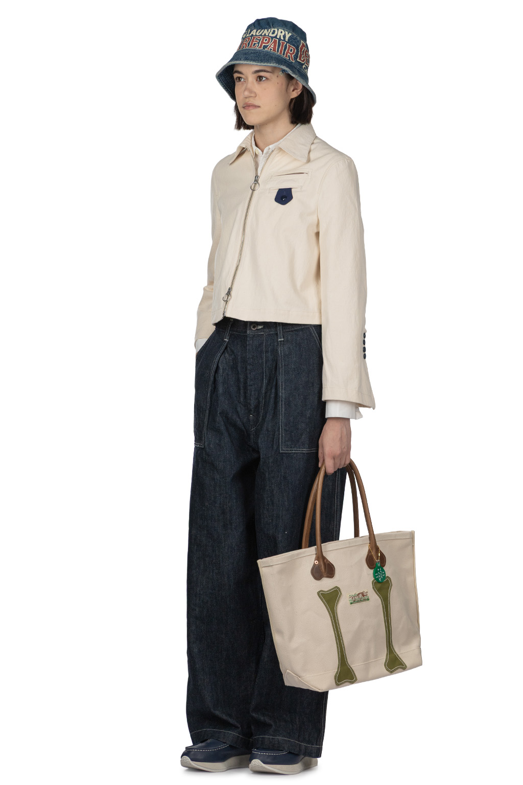 Kapital - Water-Repellent Canvas CUT-OUT BATEAU Blouson - Ecru