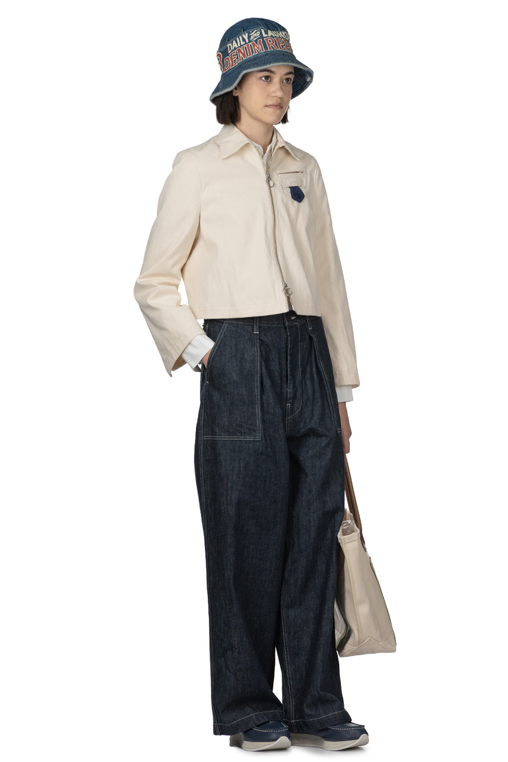 Kapital - Water-Repellent Canvas CUT-OUT BATEAU Blouson - Ecru