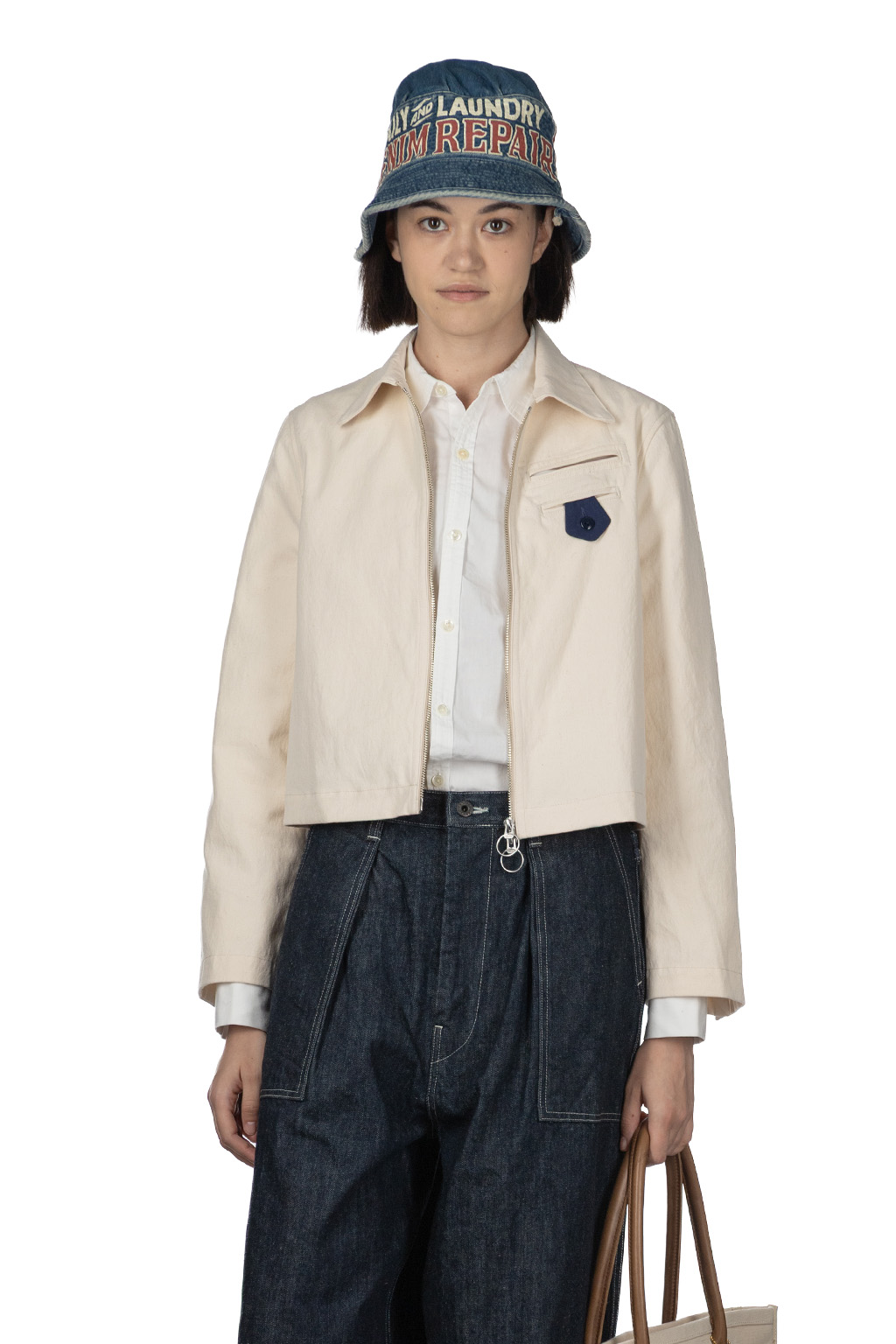 Kapital - Water-Repellent Canvas CUT-OUT BATEAU Blouson - Ecru