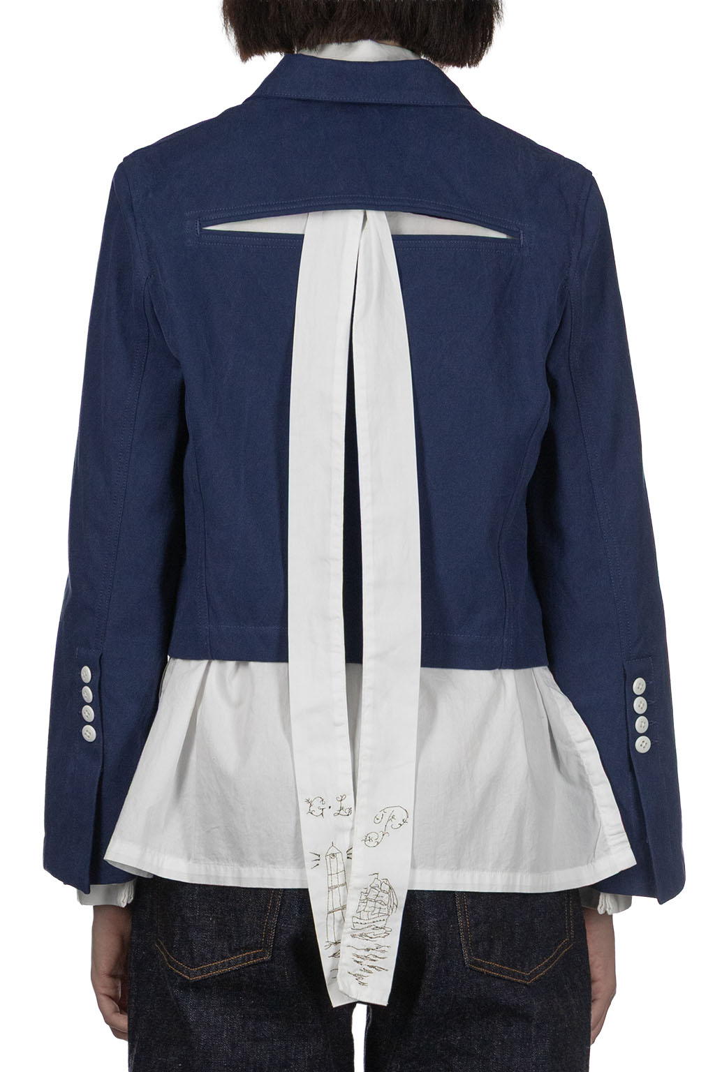 Kapital - Water-Repellent Canvas CUT-OUT BATEAU Blouson - Navy