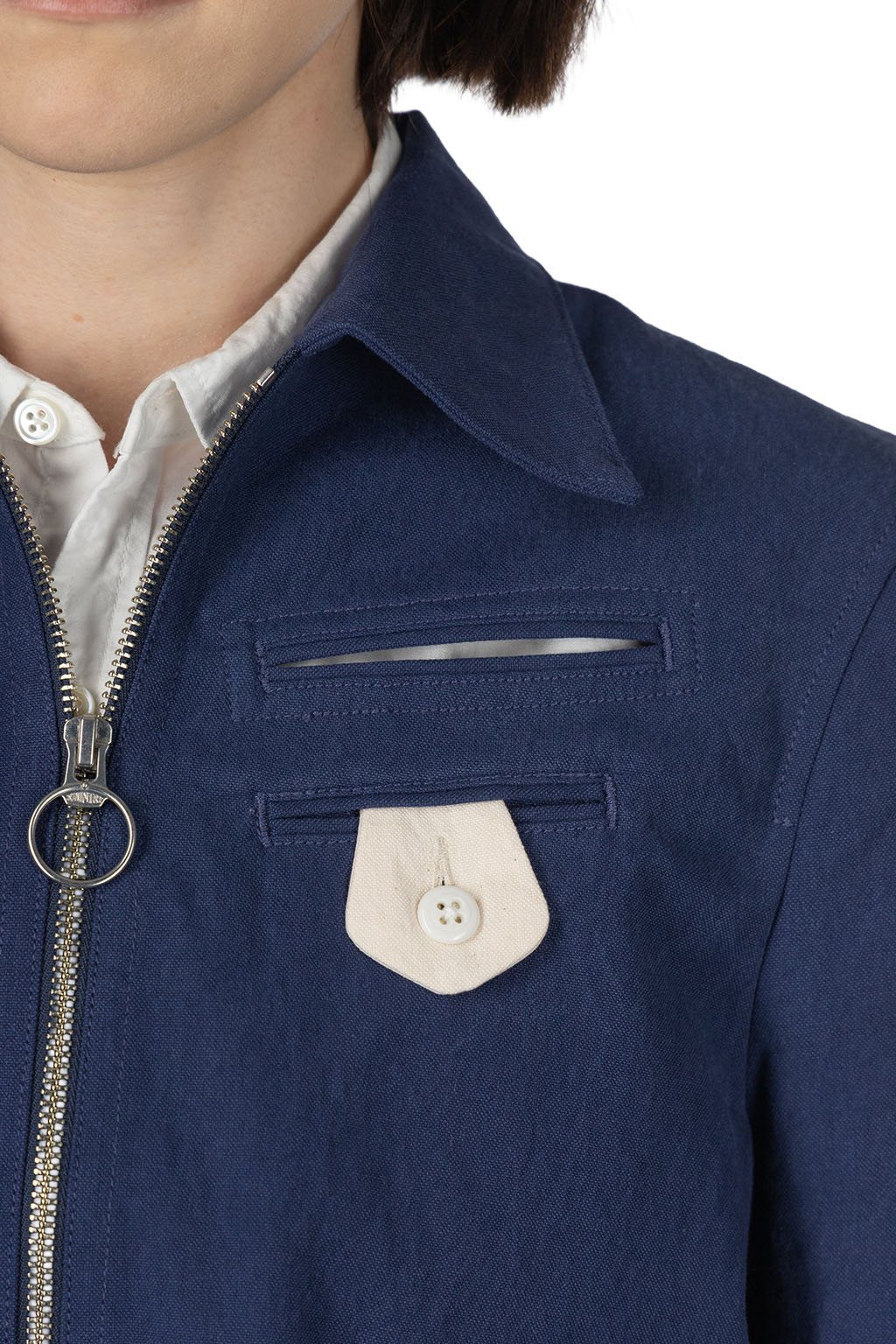 Kapital - Water-Repellent Canvas CUT-OUT BATEAU Blouson - Navy