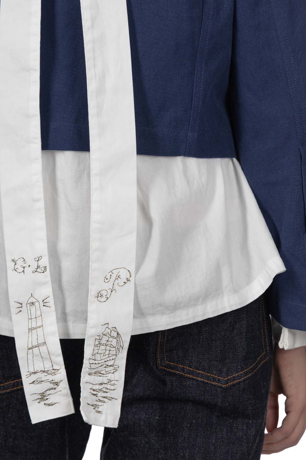 Kapital - Water-Repellent Canvas CUT-OUT BATEAU Blouson - Navy
