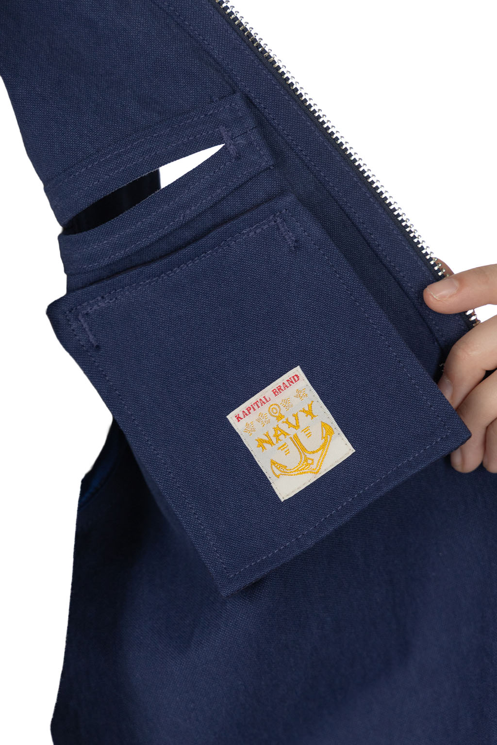 Kapital - Water-Repellent Canvas CUT-OUT BATEAU Blouson - Navy
