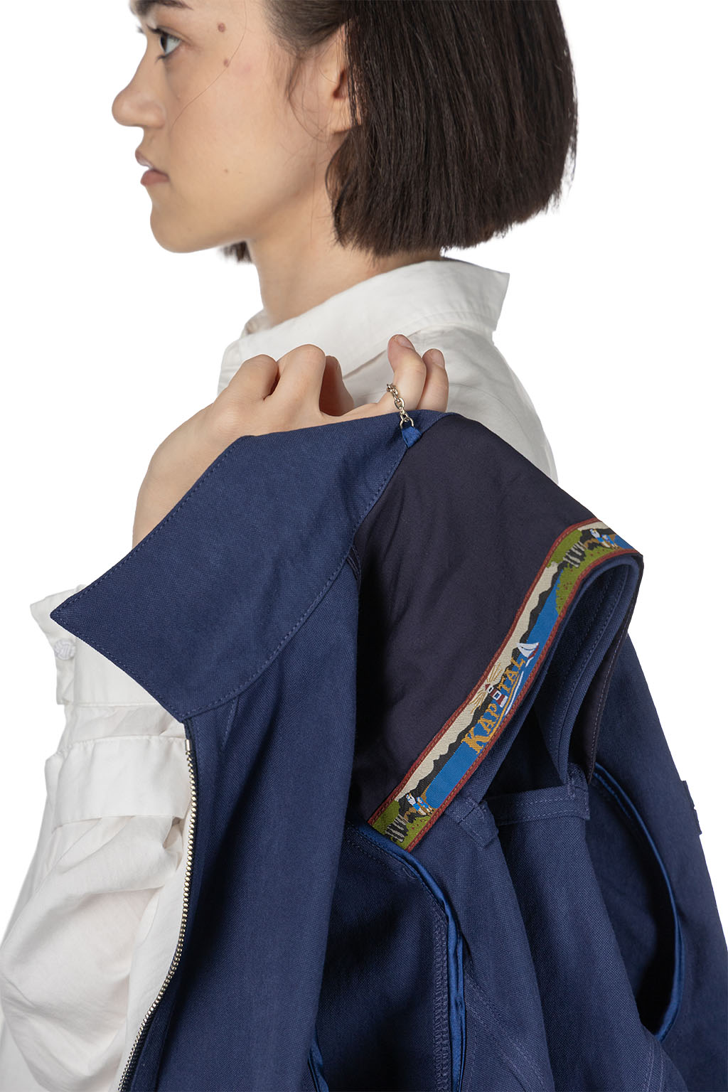 Kapital - Water-Repellent Canvas CUT-OUT BATEAU Blouson - Navy