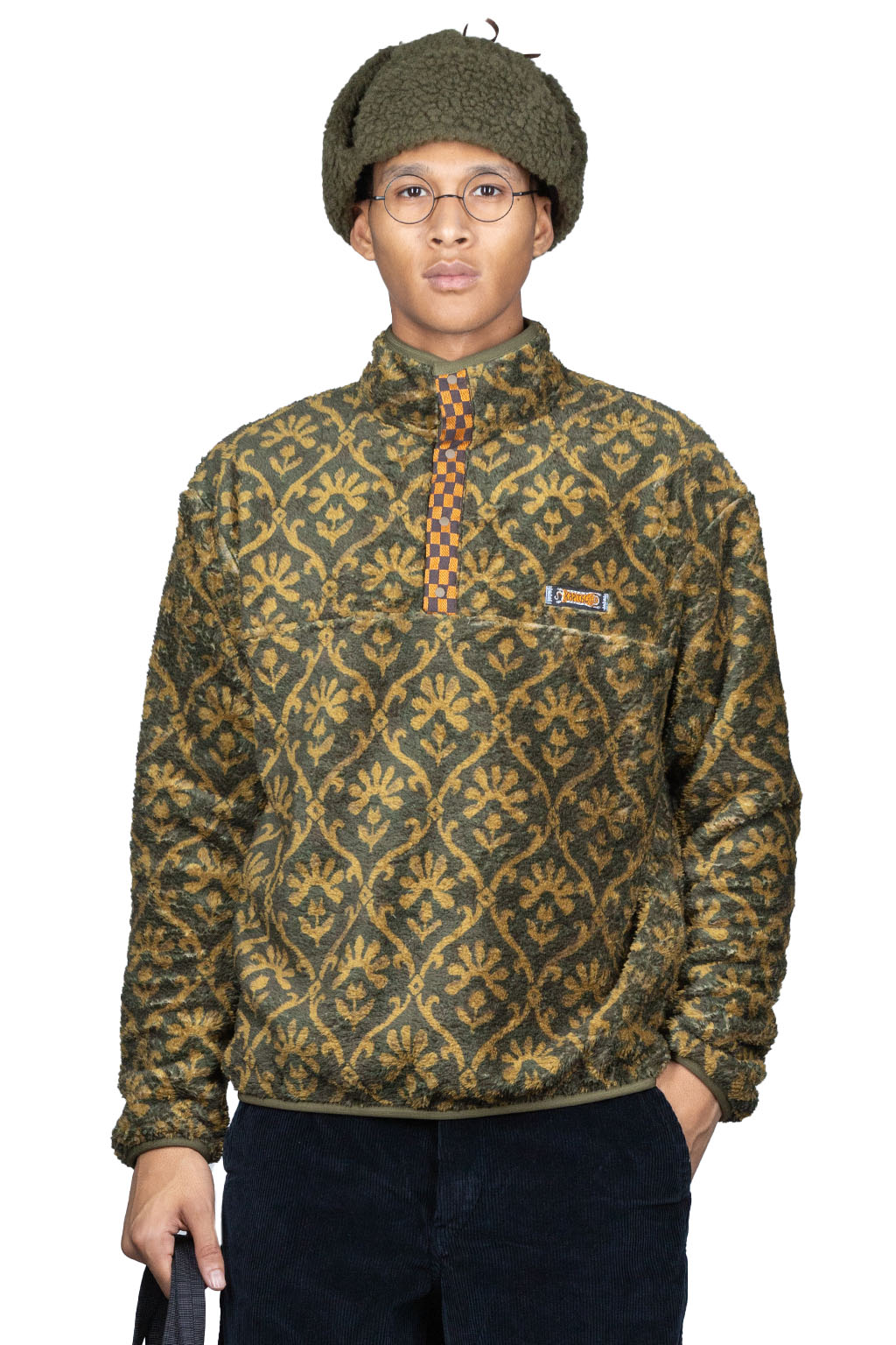 Kapital YOSEMITE Arabesque Fleece Pullover - Khaki