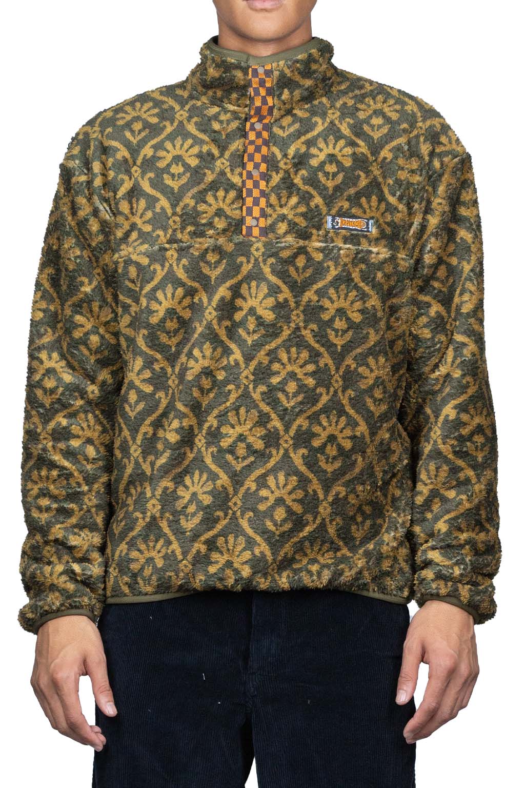 Kapital YOSEMITE Arabesque Fleece Pullover - Khaki