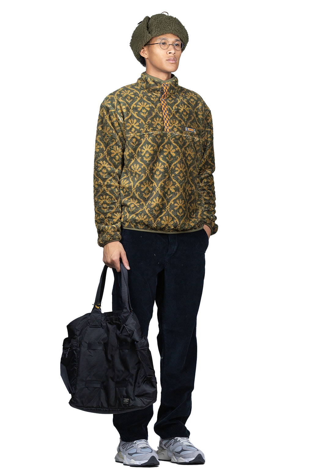 Kapital YOSEMITE Arabesque Fleece Pullover - Khaki